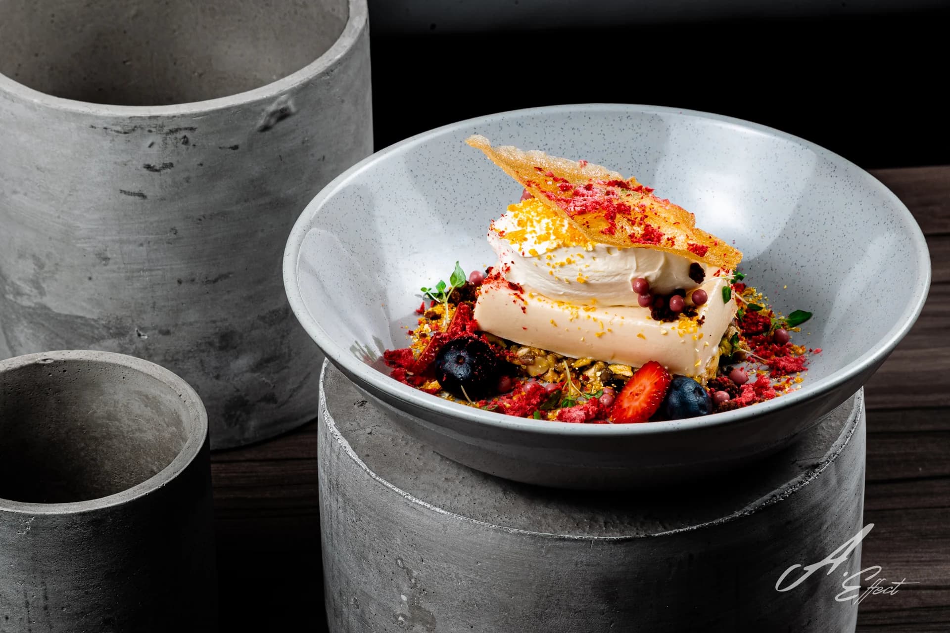 Colourful plated dish photographed by Eral